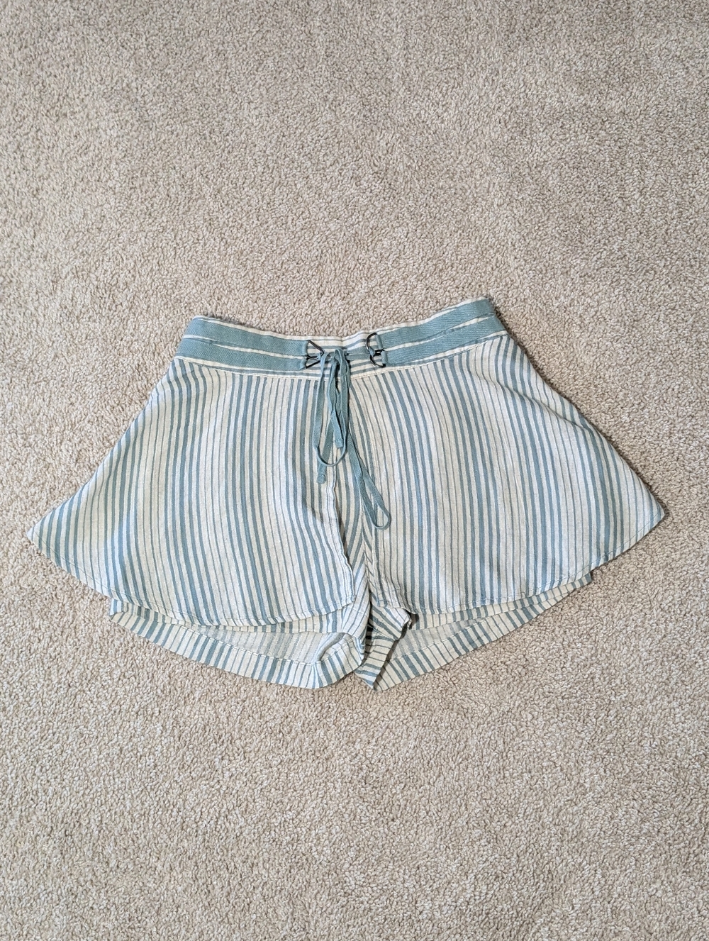 Free People Striped Green and White Skort, Size 0